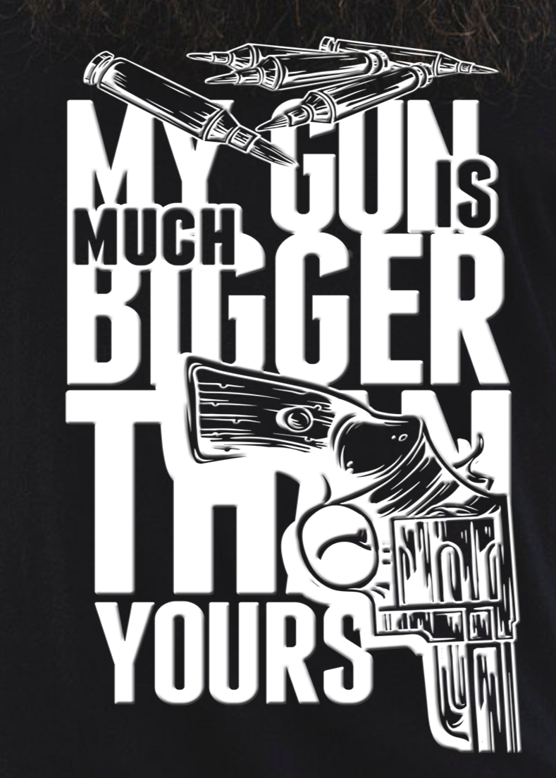 BASIC T-SHIRT: Gun Graphical Print
