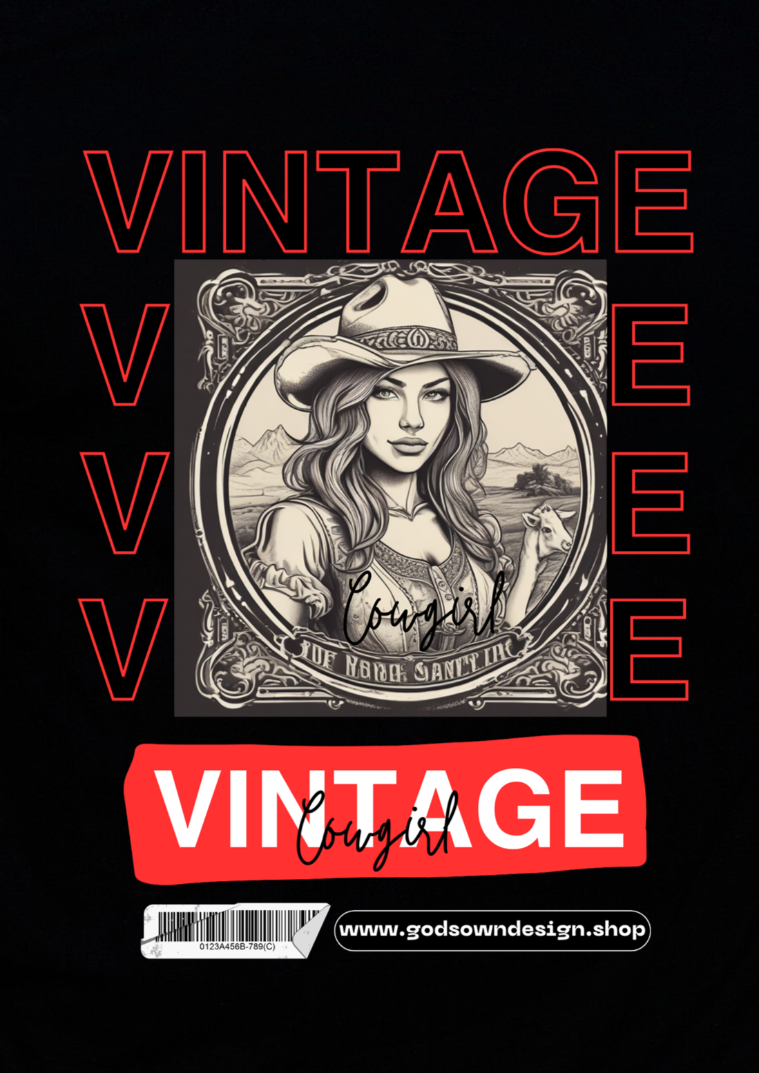 BASIC T-SHIRT - A vintage cowgirl print