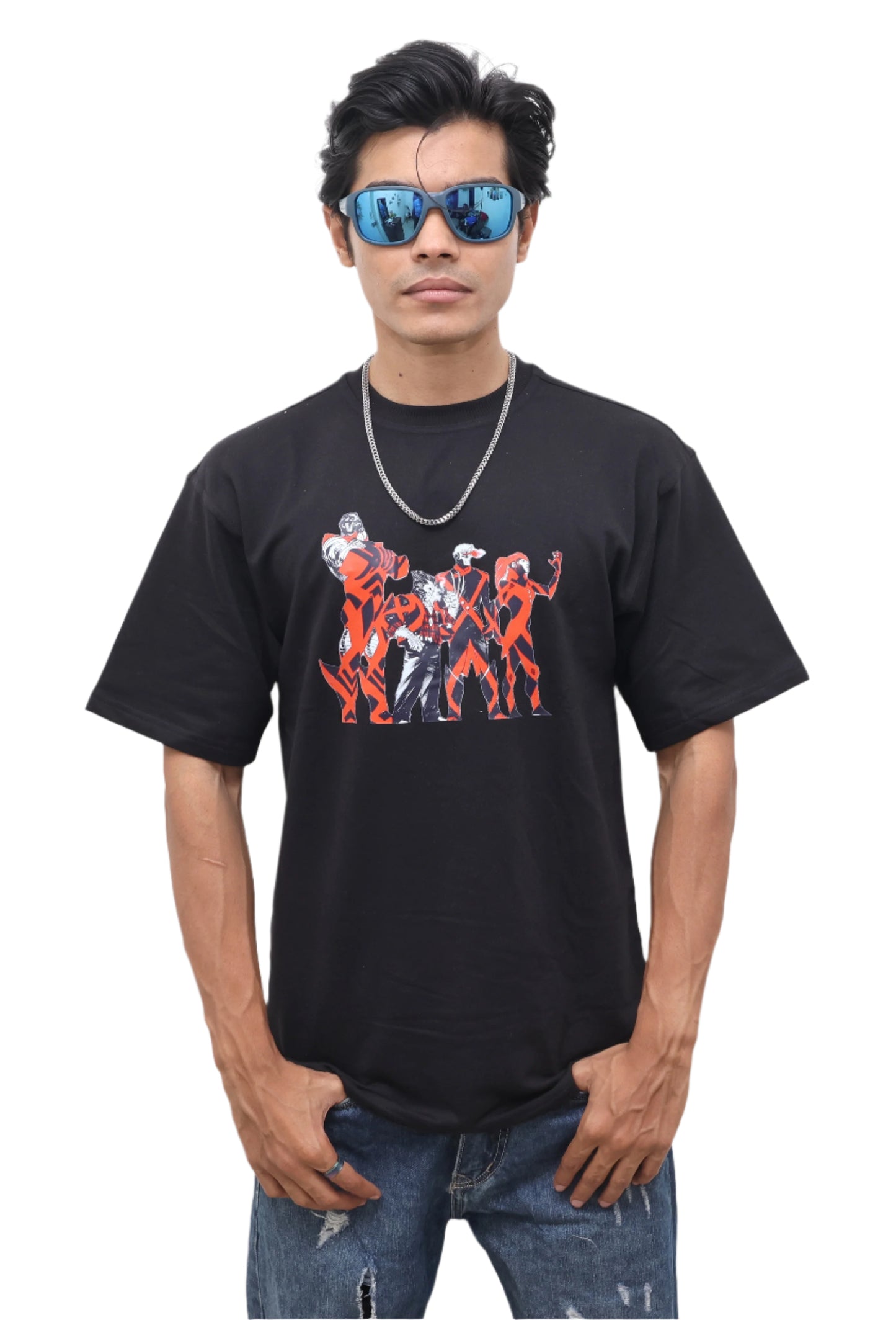 BLACK T SHIRT : X Men with a Black, White & Red Combination of Print