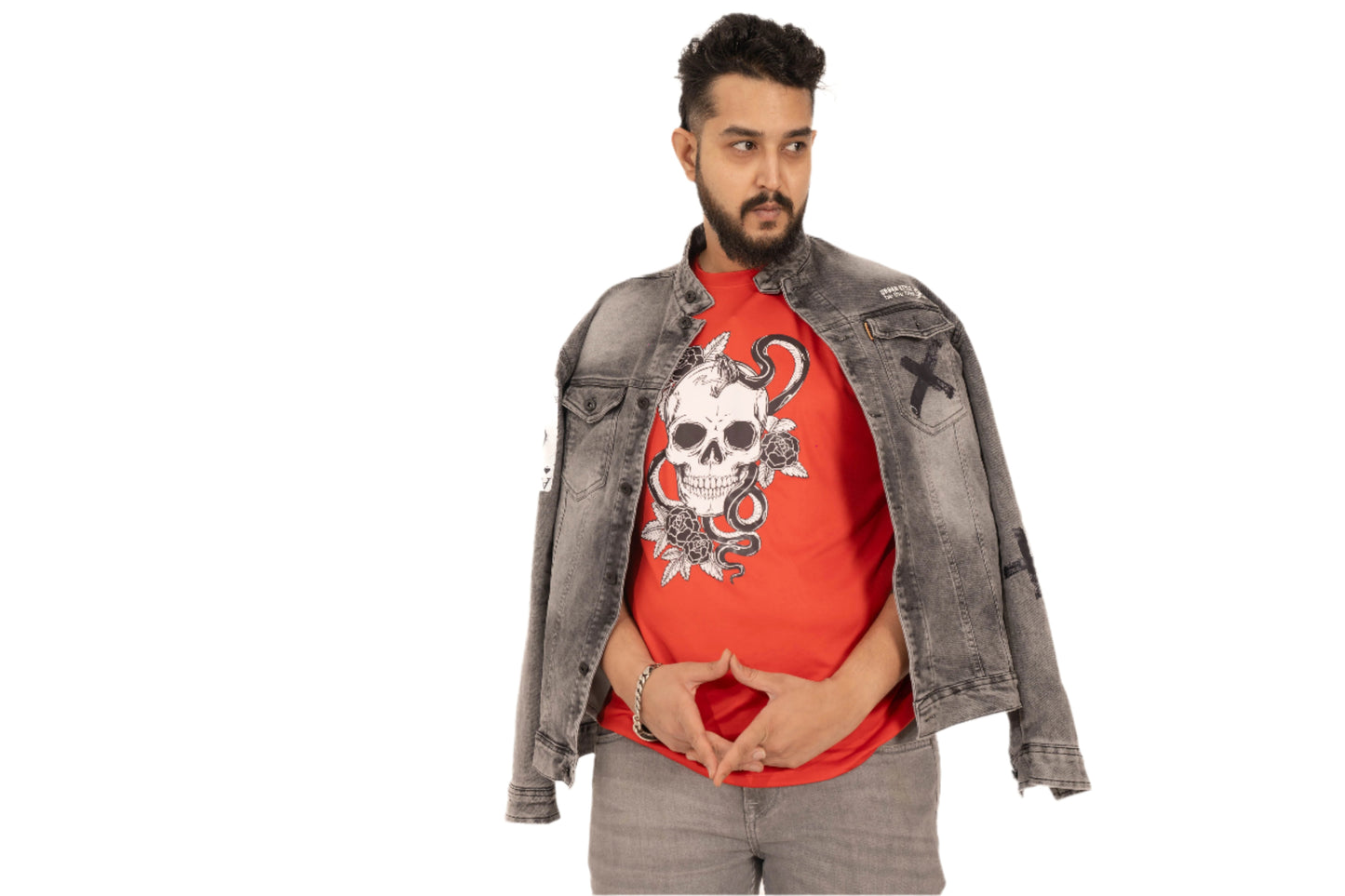 RED T-SHIRT Skull_Rose_Snake