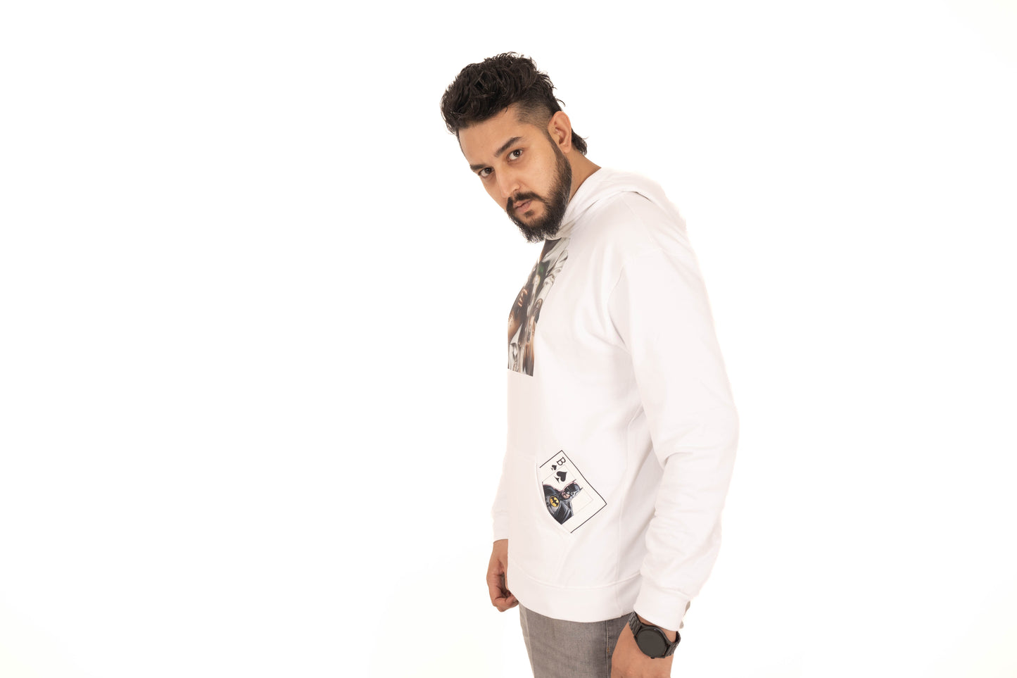 WHITE HOODIE Joker Freakkin Design
