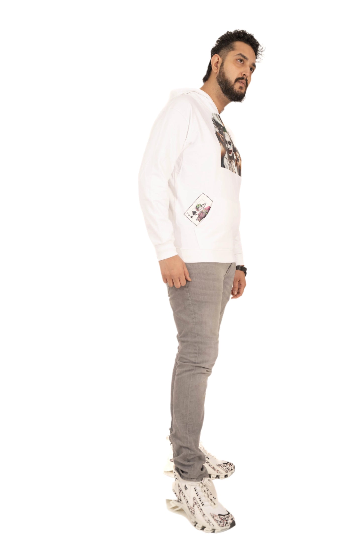 WHITE HOODIE Joker Freakkin Design