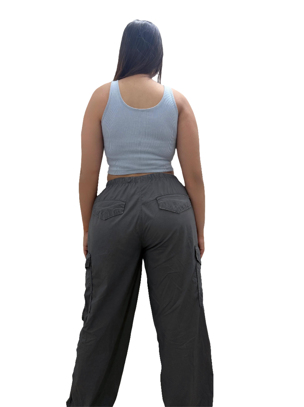 Blue Crop Top (V Neck) : Free Size