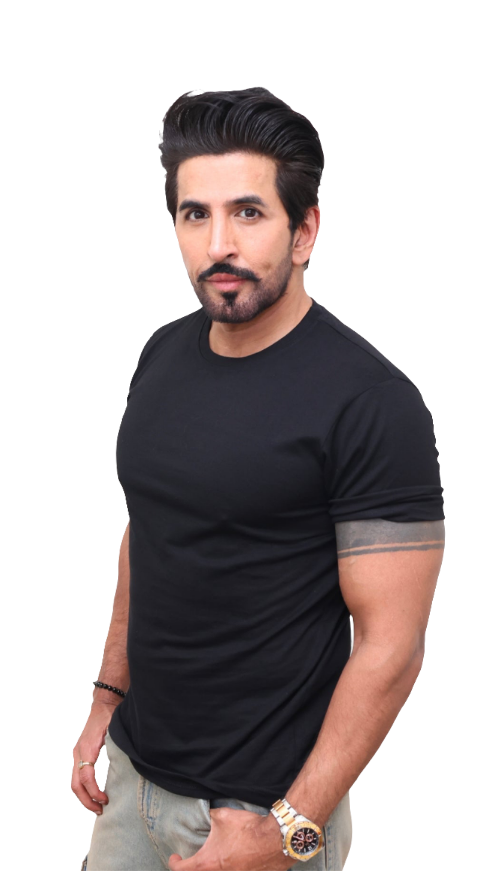 BLACK CASUAL T-SHIRT (UNISEX) : Back Print