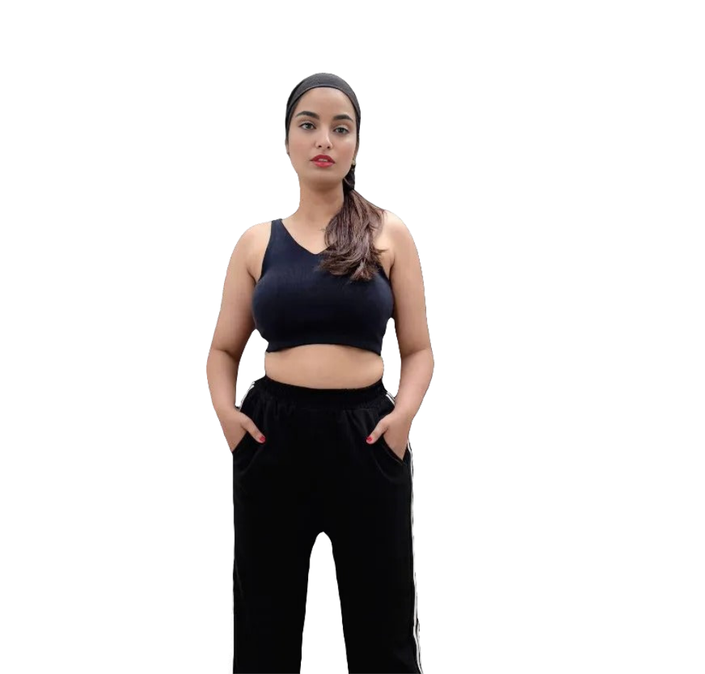 Black Crop Top : Free Size