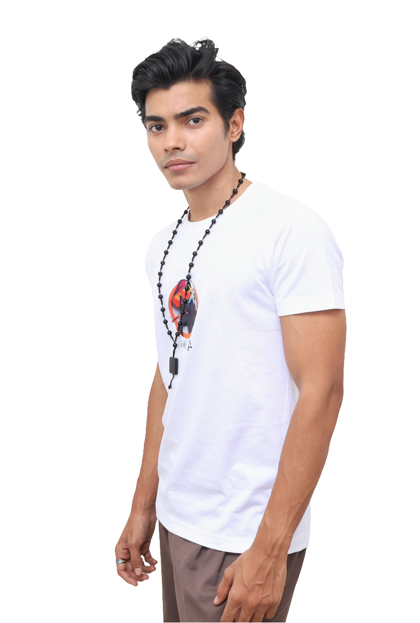 CASUAL WEAR T-SHIRT : White Snoop Dog print