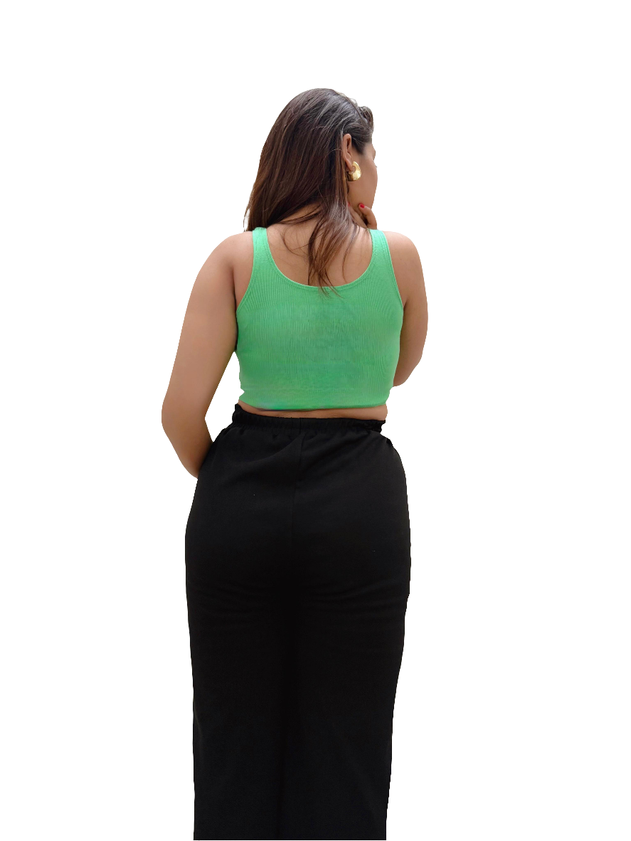 Green Crop Top : Free Size