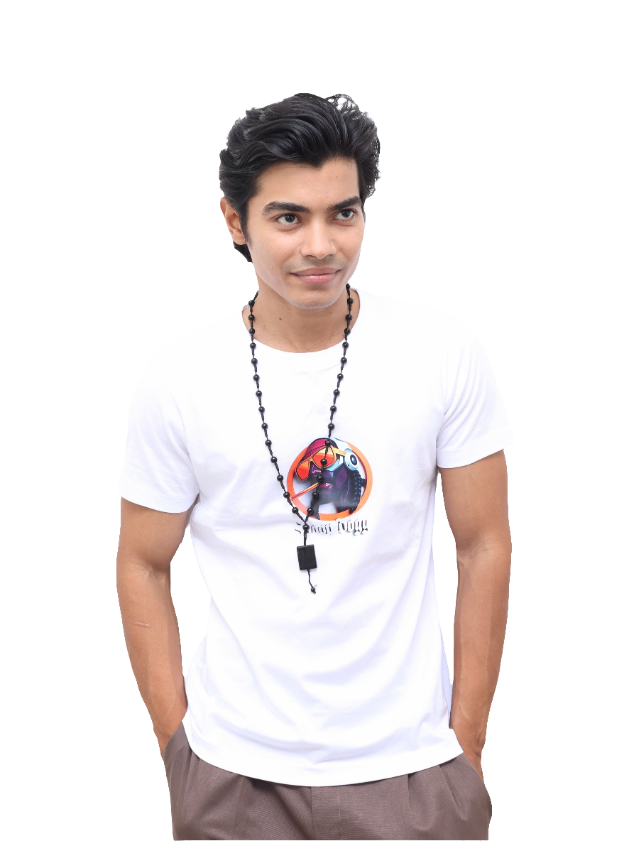 CASUAL WEAR T-SHIRT : White Snoop Dog print