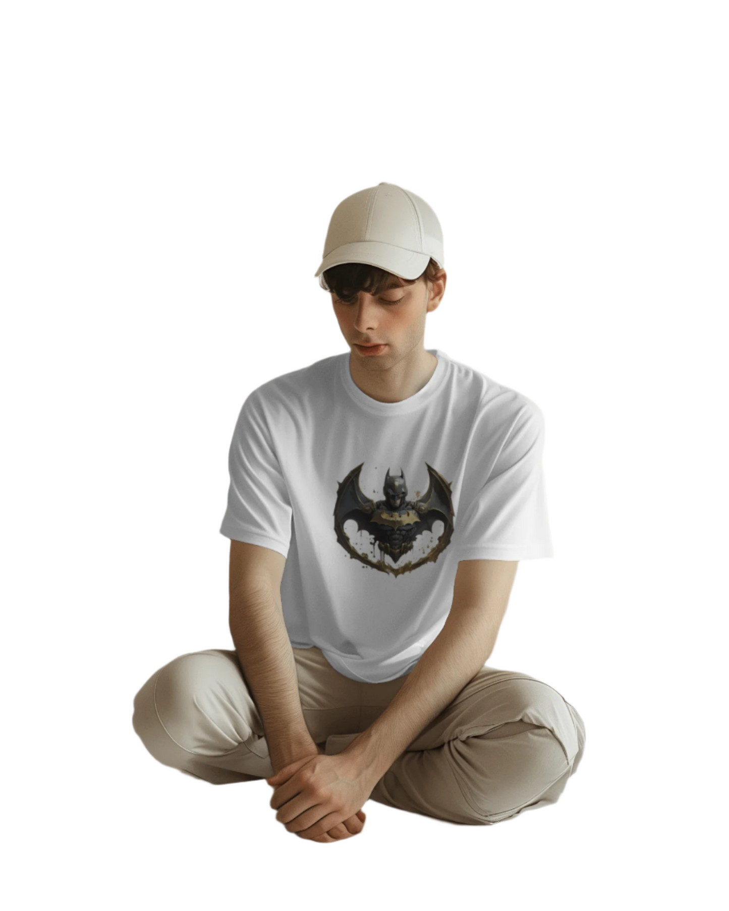 WHITE T-SHIRT Batman Print