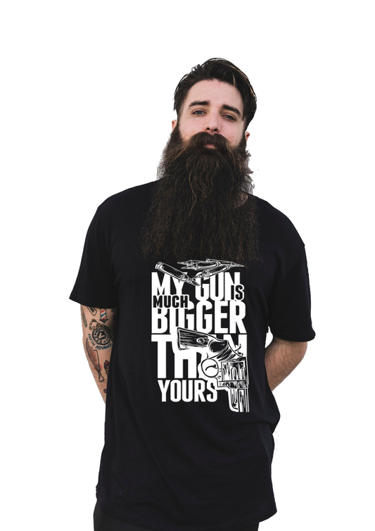 BASIC T-SHIRT: Gun Graphical Print