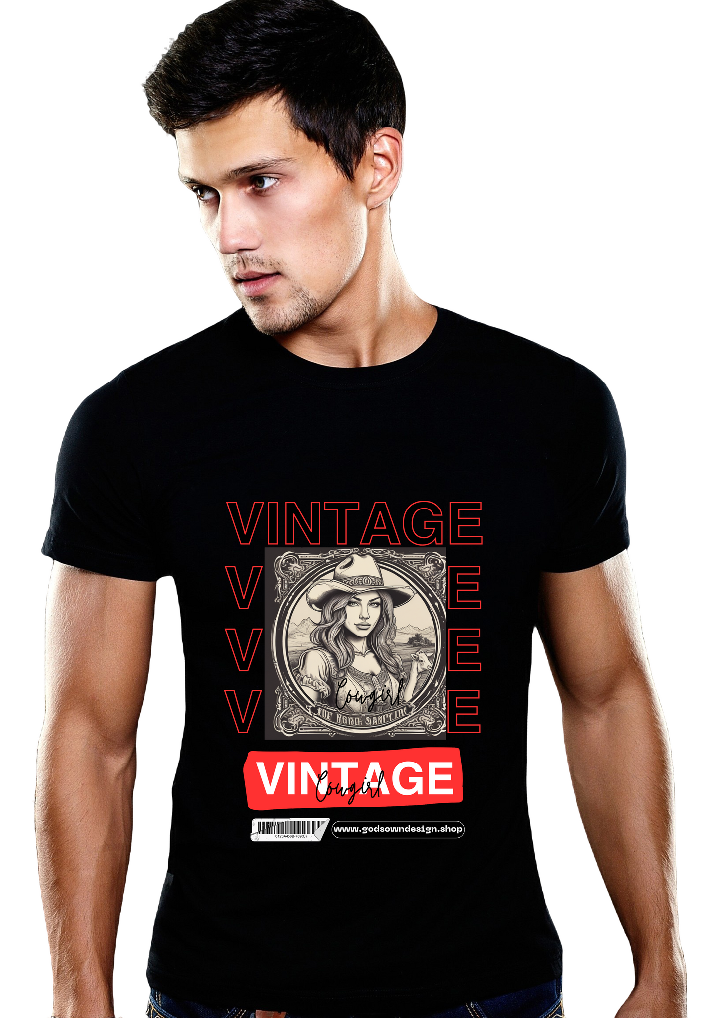 BASIC T-SHIRT - A vintage cowgirl print