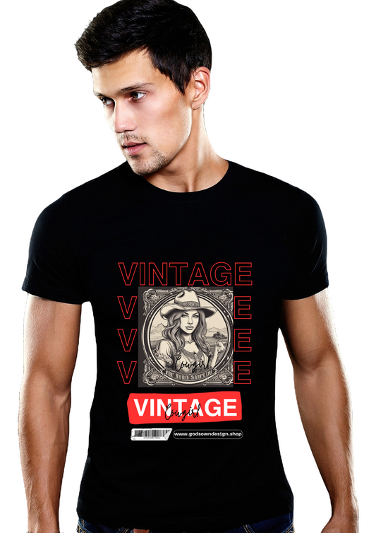 BASIC T-SHIRT - A vintage cowgirl print