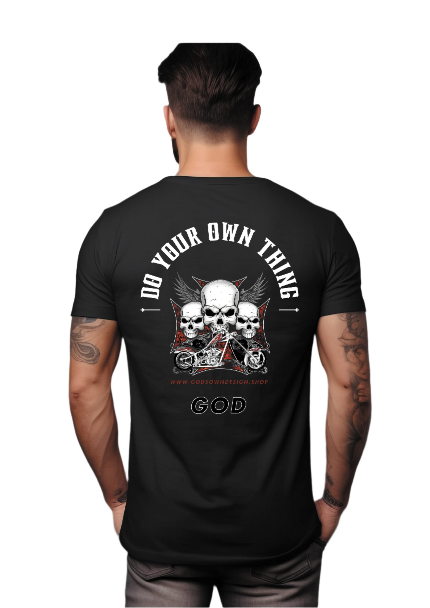 IMPORTED T-SHIRT : Skull with Bike Print