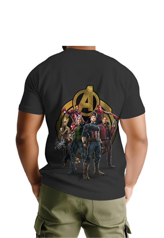 BLACK OVERSIZED T-SHIRT Avenger Print