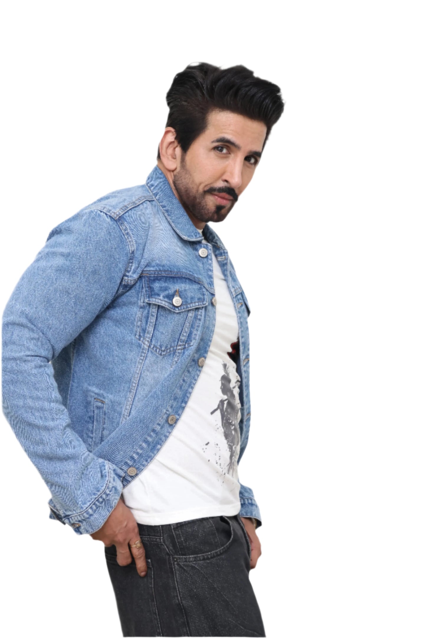 BLUE DENIM BASIC JACKET