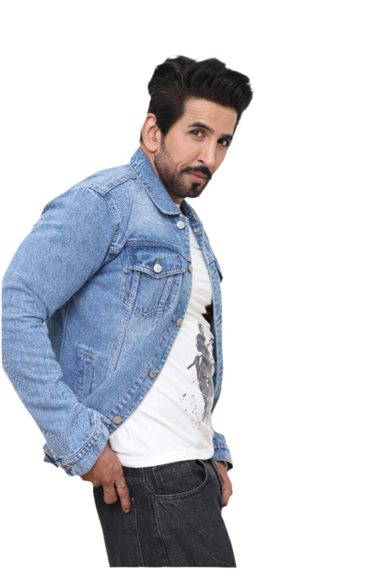 BLUE DENIM BASIC JACKET
