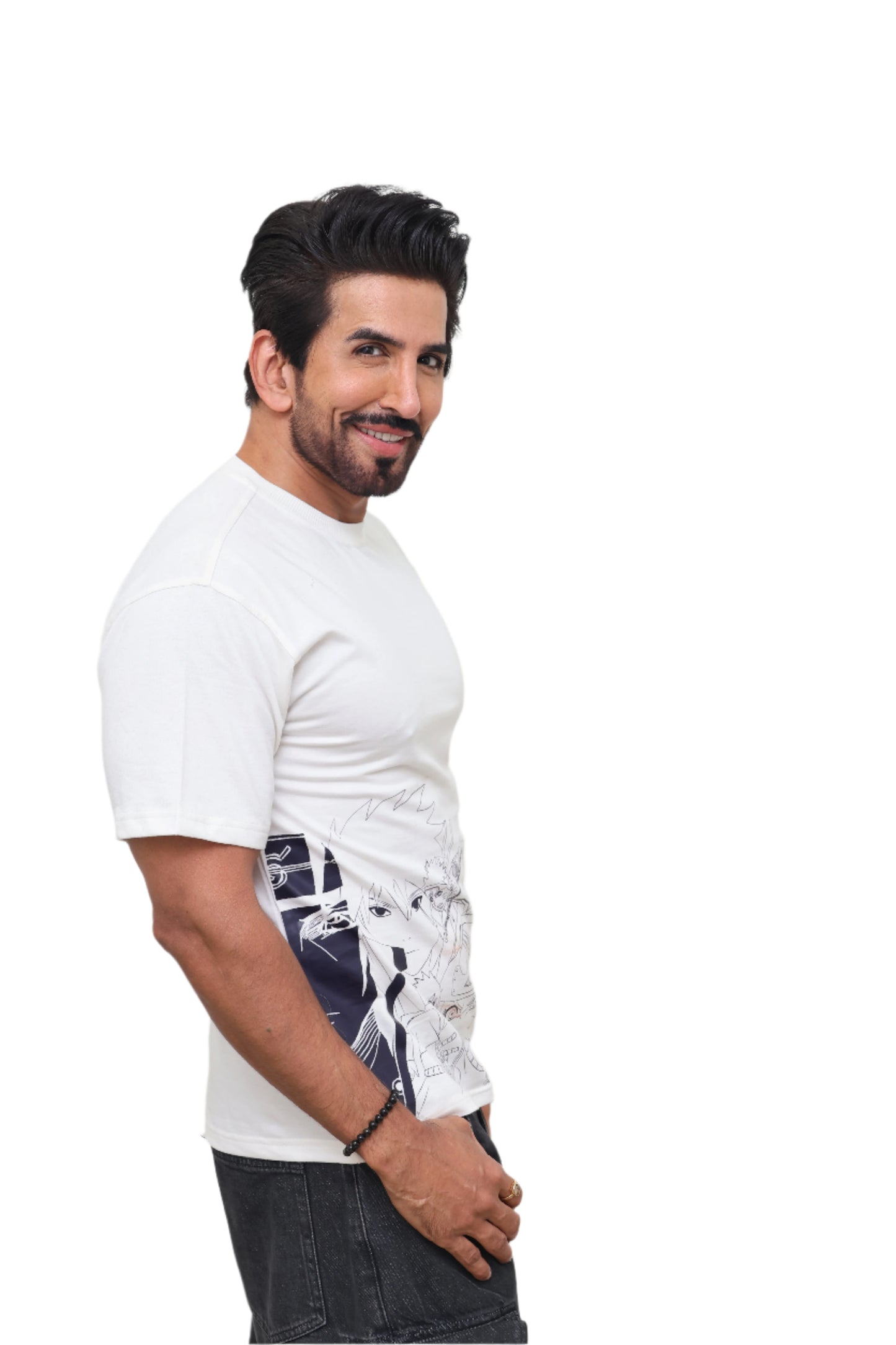WHITE MEN'S T-Shirt : Naruto Print