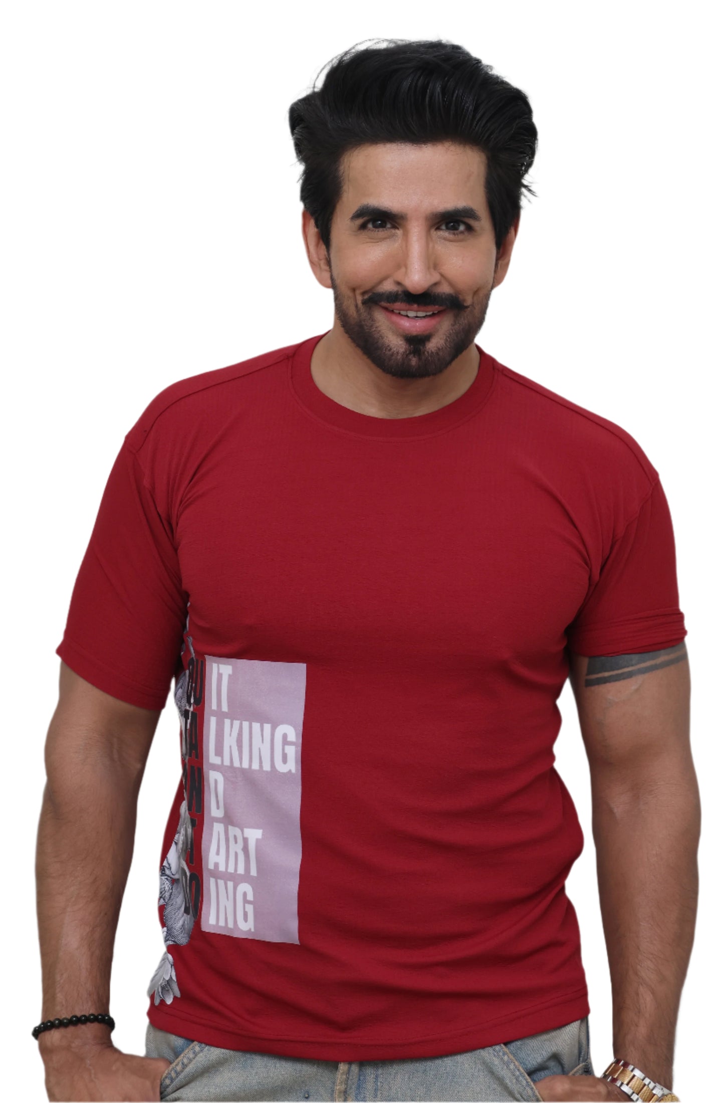 MAROON T-SHIRT : Quit Talking & Start Doing It : Print