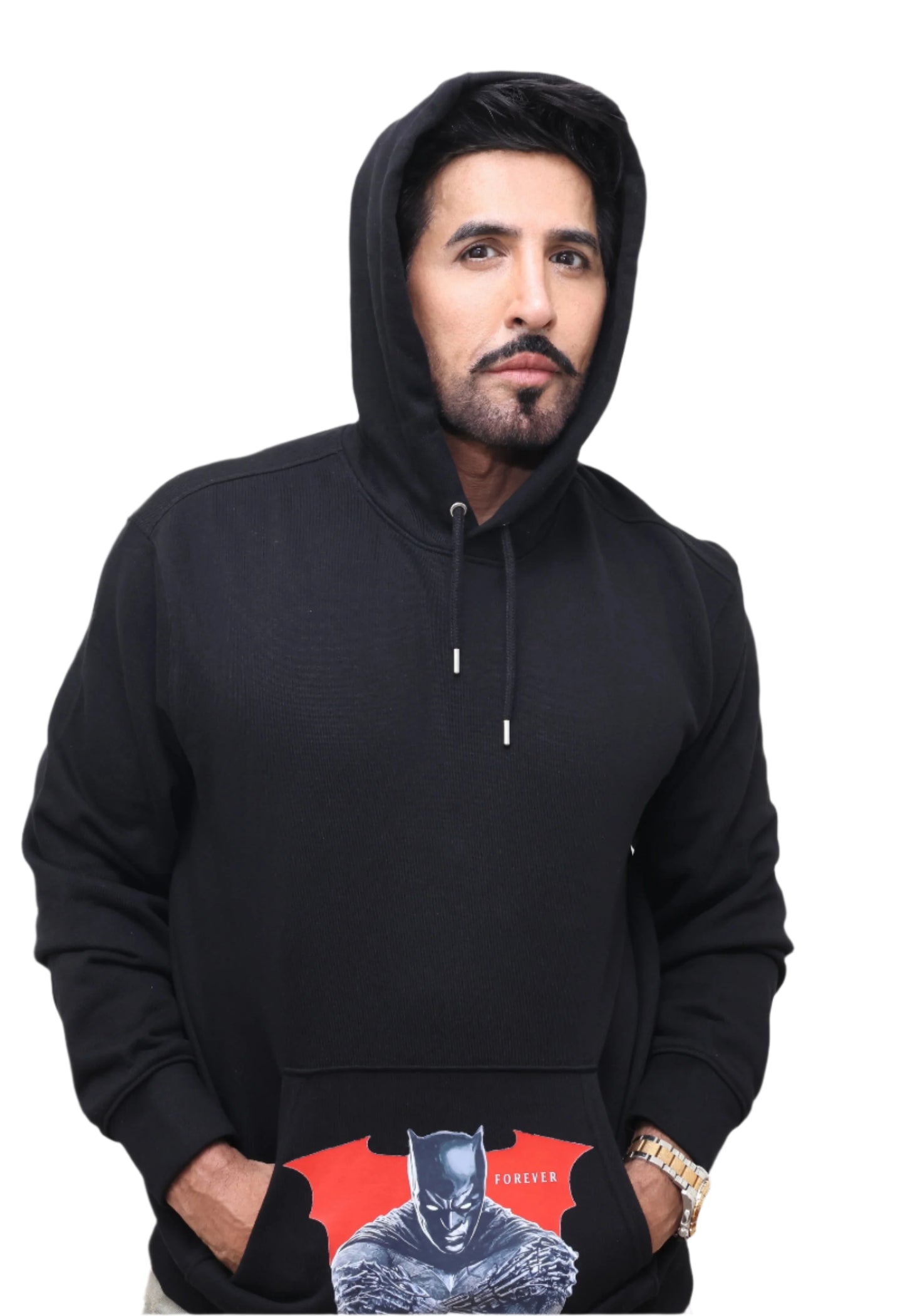 BLACK HOODIE : Batman forever Print