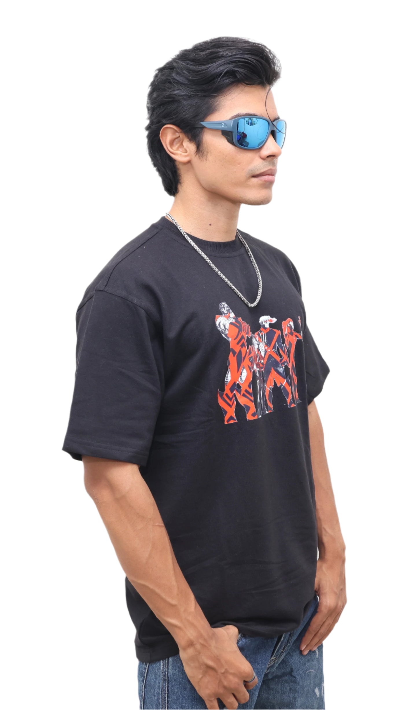 BLACK T SHIRT : X Men with a Black, White & Red Combination of Print