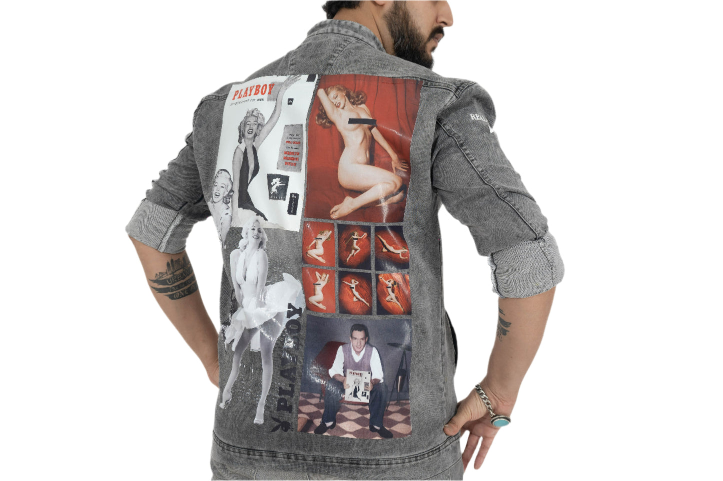BLACKISH GREY DENIM JACKET Playboy 1st Ever Edition
