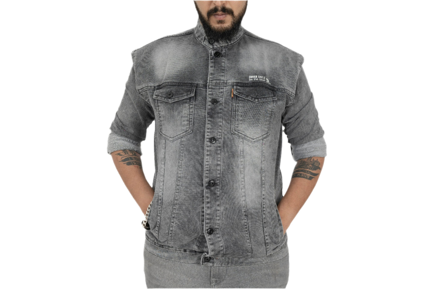 BLACKISH GREY DENIM JACKET Playboy 1st Ever Edition
