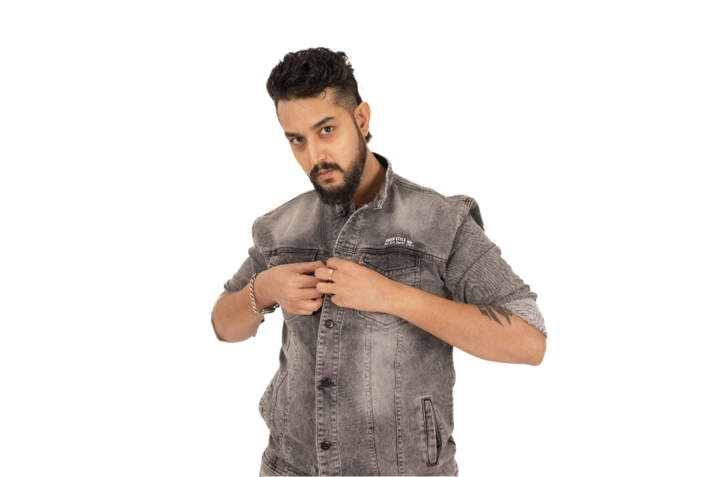 BLACKISH GREY DENIM JACKET Playboy 1st Ever Edition
