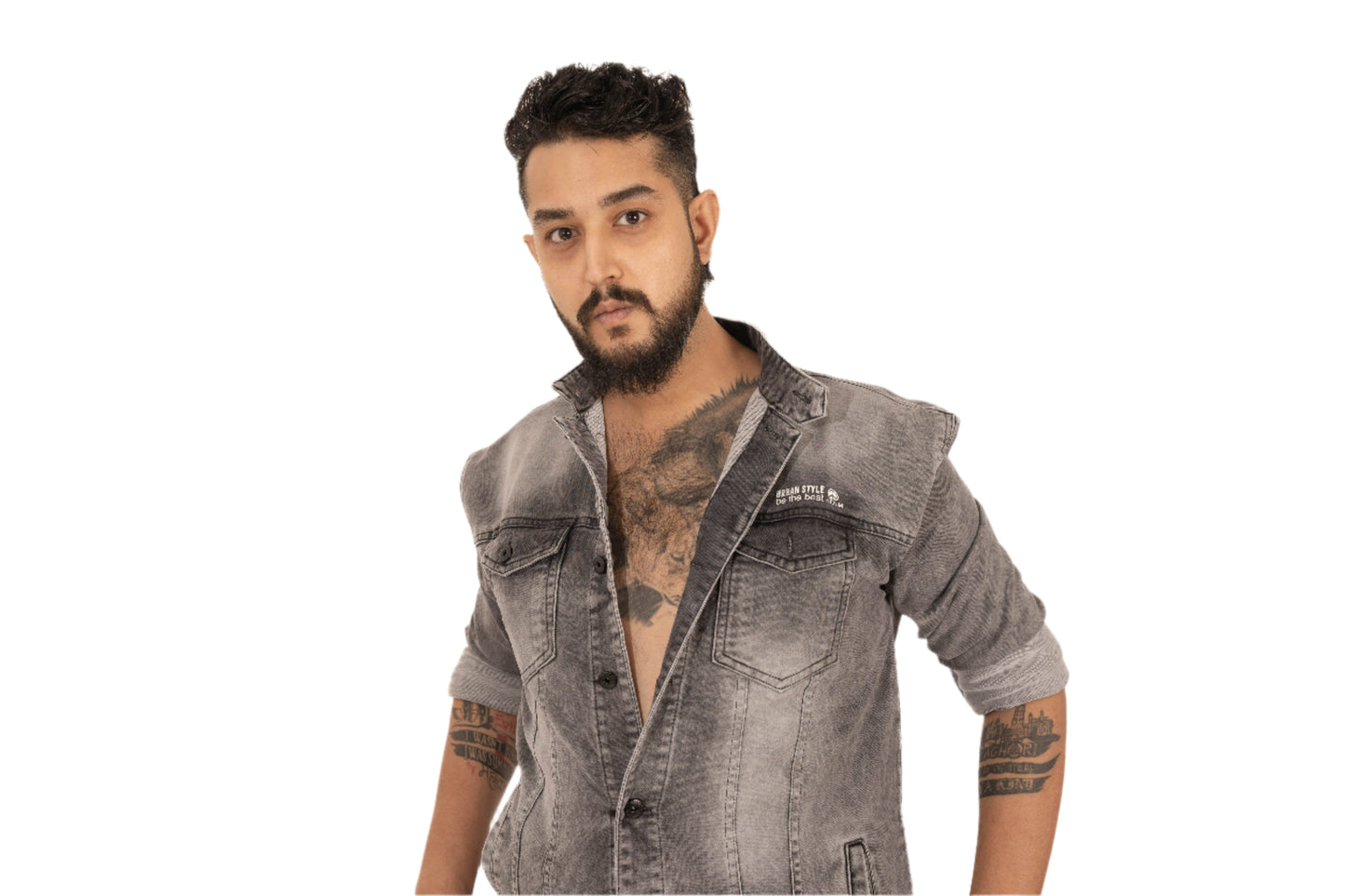 BLACKISH GREY DENIM JACKET Playboy 1st Ever Edition