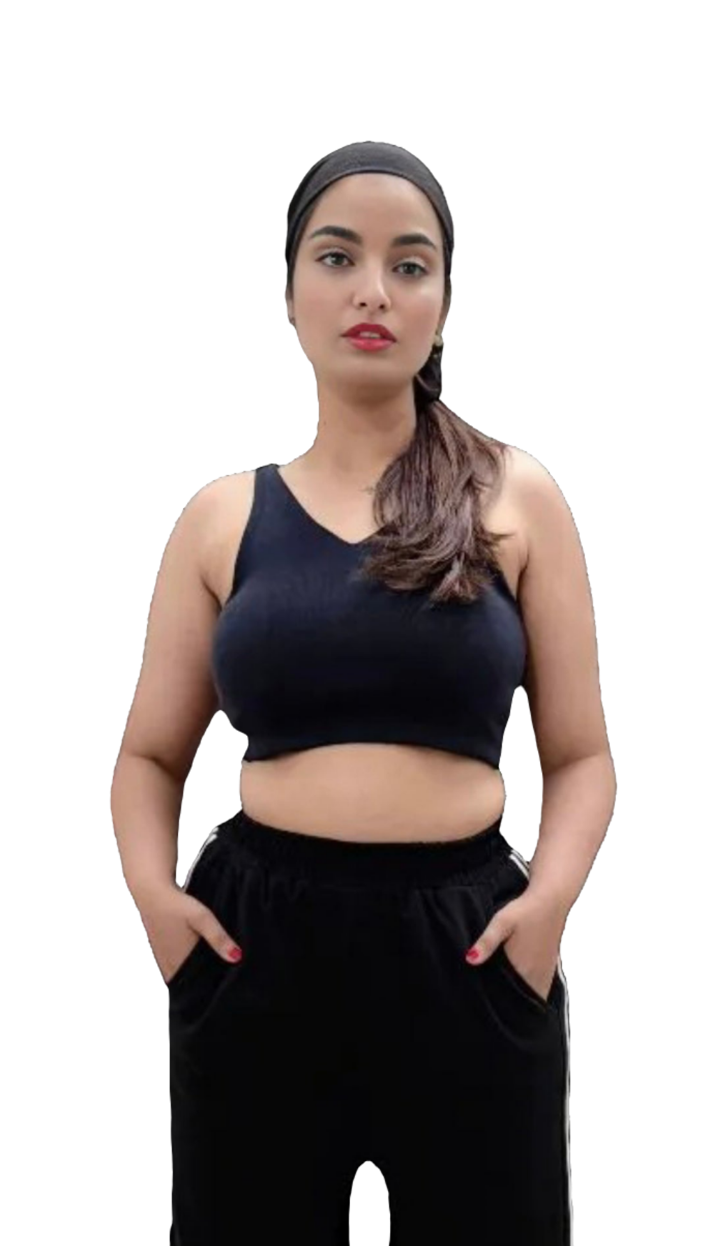 Black Crop Top : Free Size