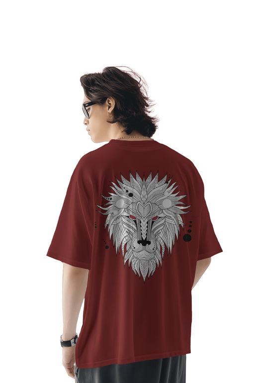 MAROON T-SHIRT Lion Print