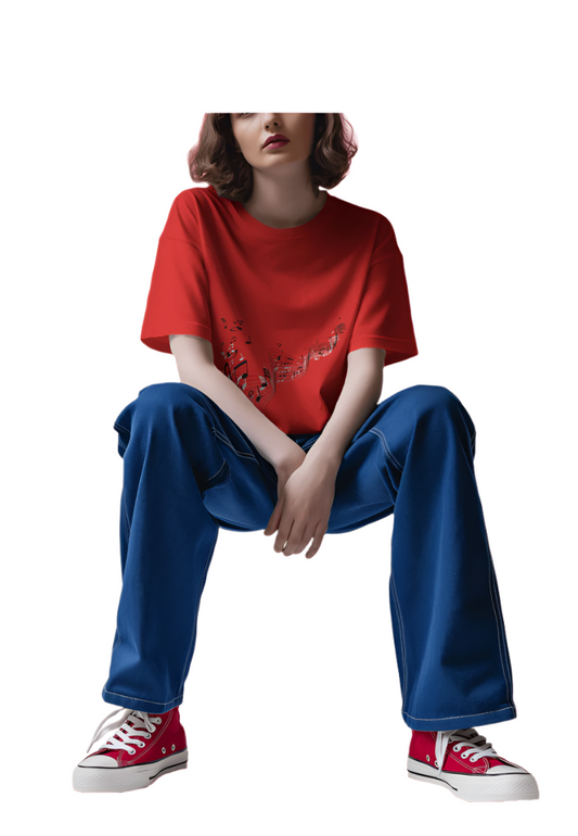 RED WOMEN T-SHIRT For Music Lovers