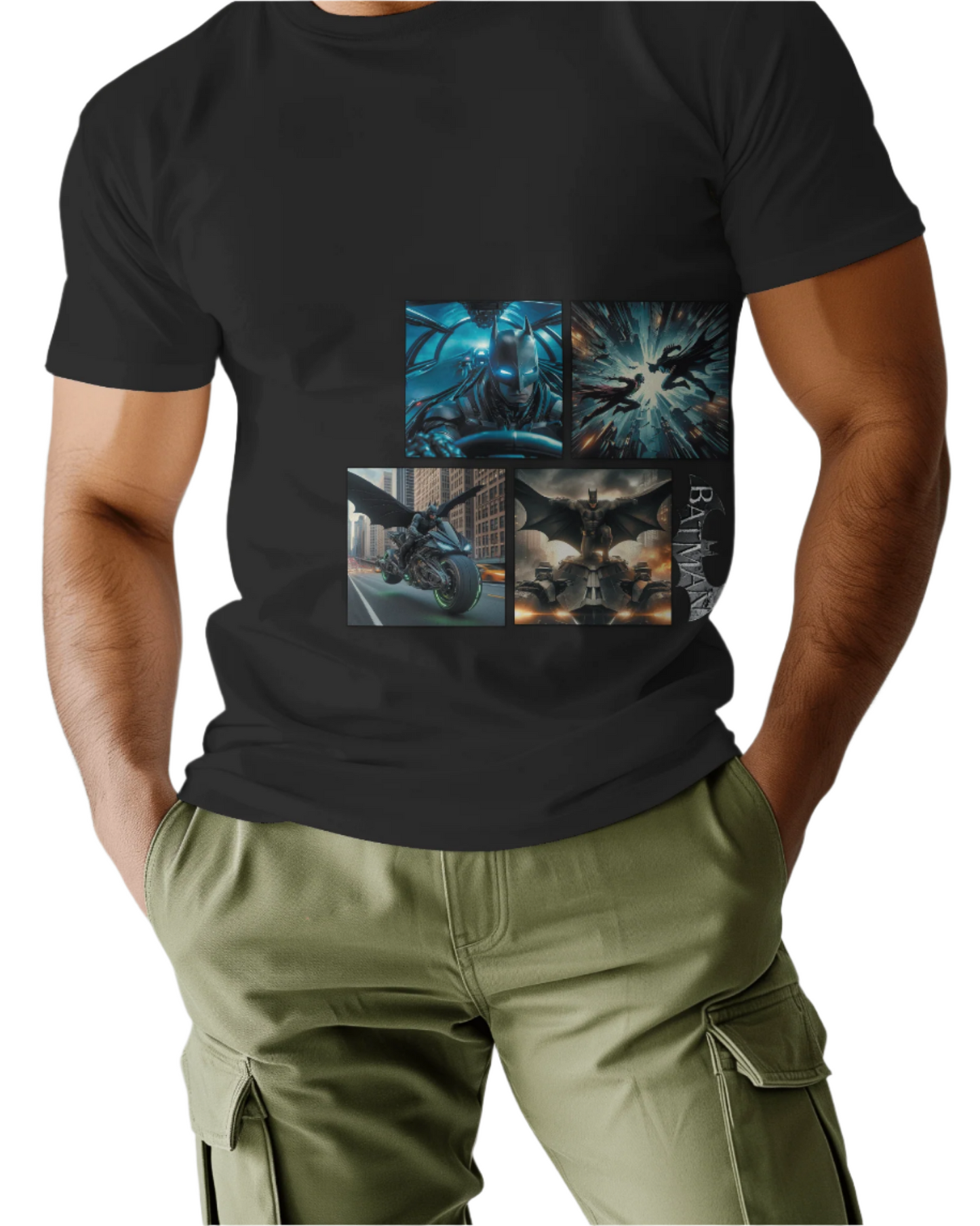 BLACK T-SHIRT Batman Print