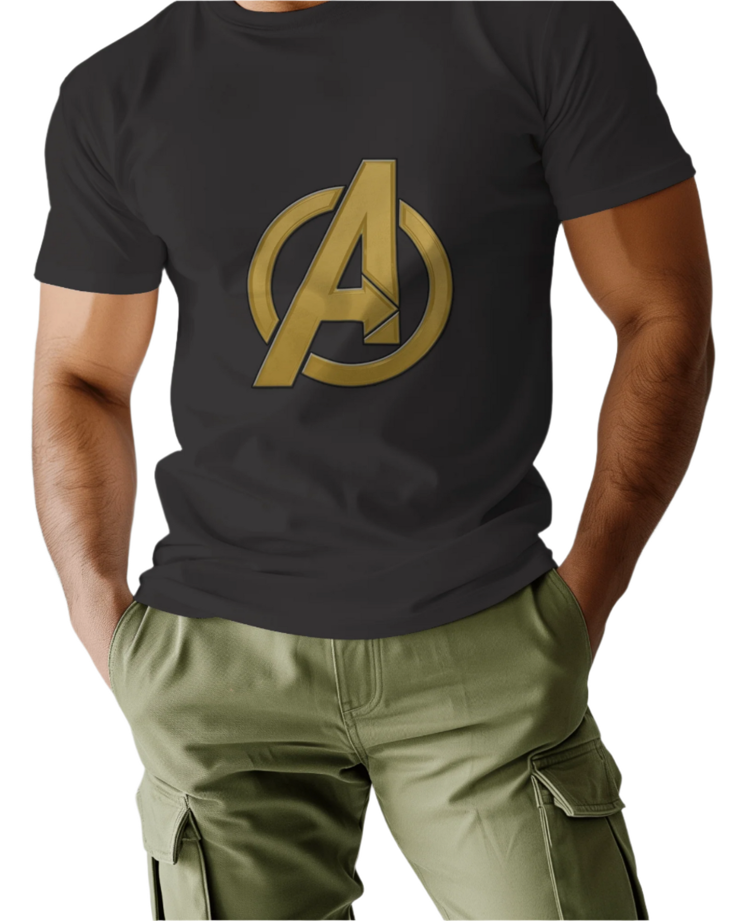 BLACK OVERSIZED T-SHIRT Avenger Print