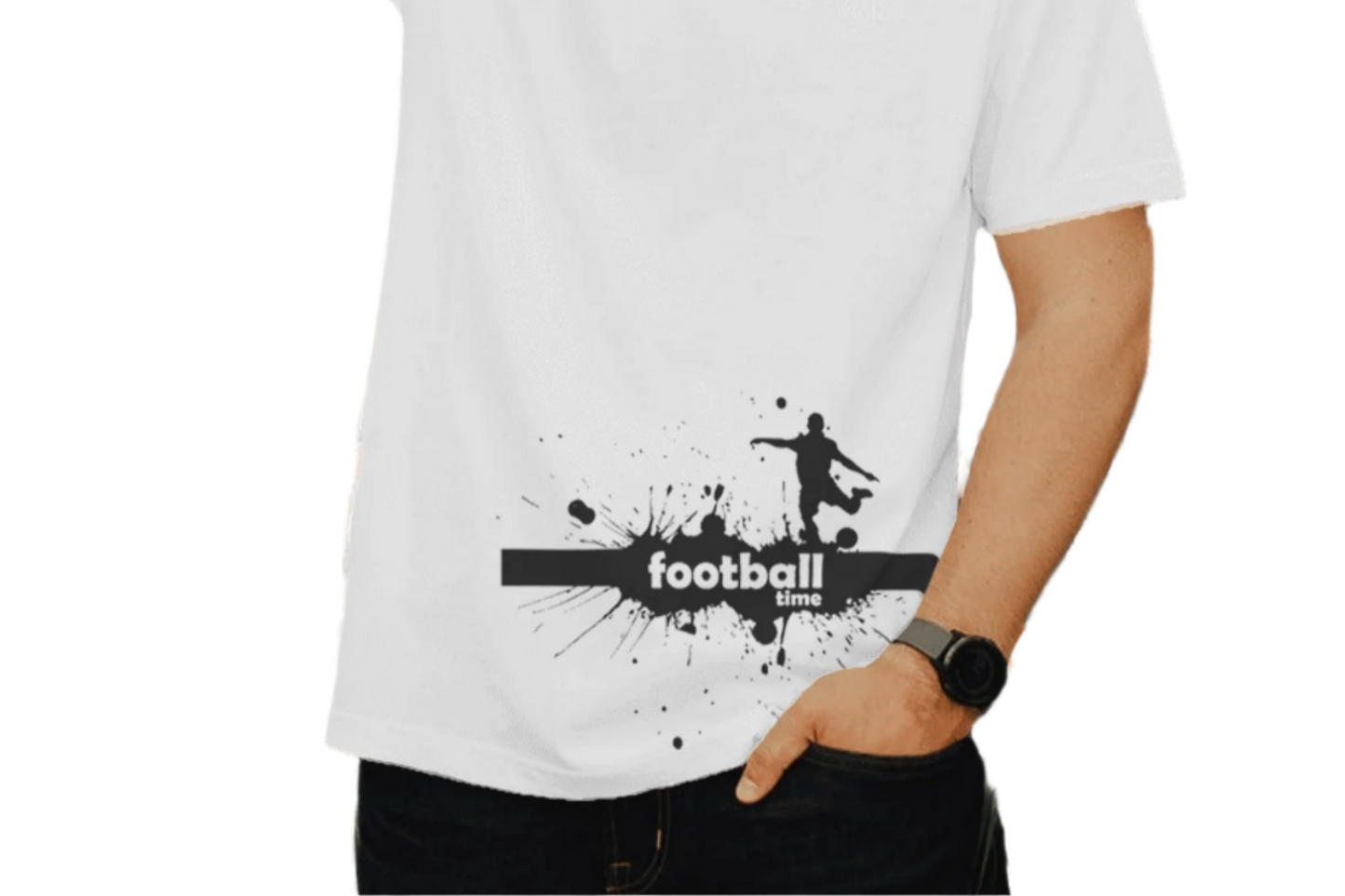WHITE UNISEX T-SHIRT Football Print