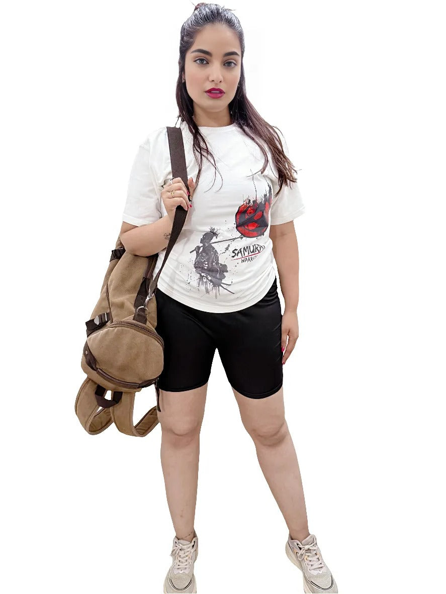 WOMEN CASUAL WEAR T-SHIRT : Samurai Print