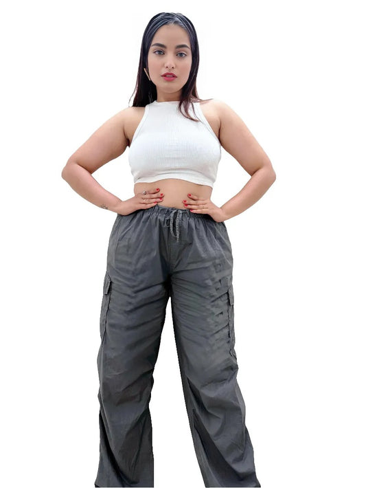 White Tank Crop Top :  Free Size.