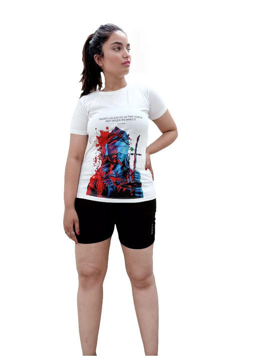 WOMEN'S WEAR CASUAL T-SHIRT: Metallic print
