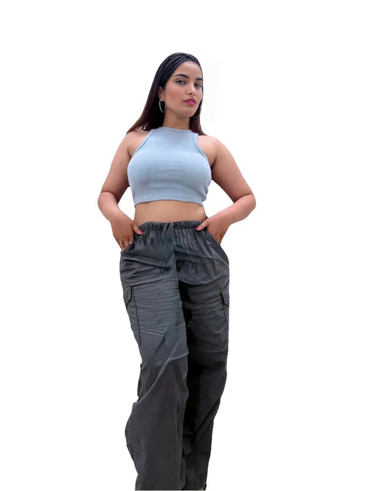 Blue Crop Top : Free Size