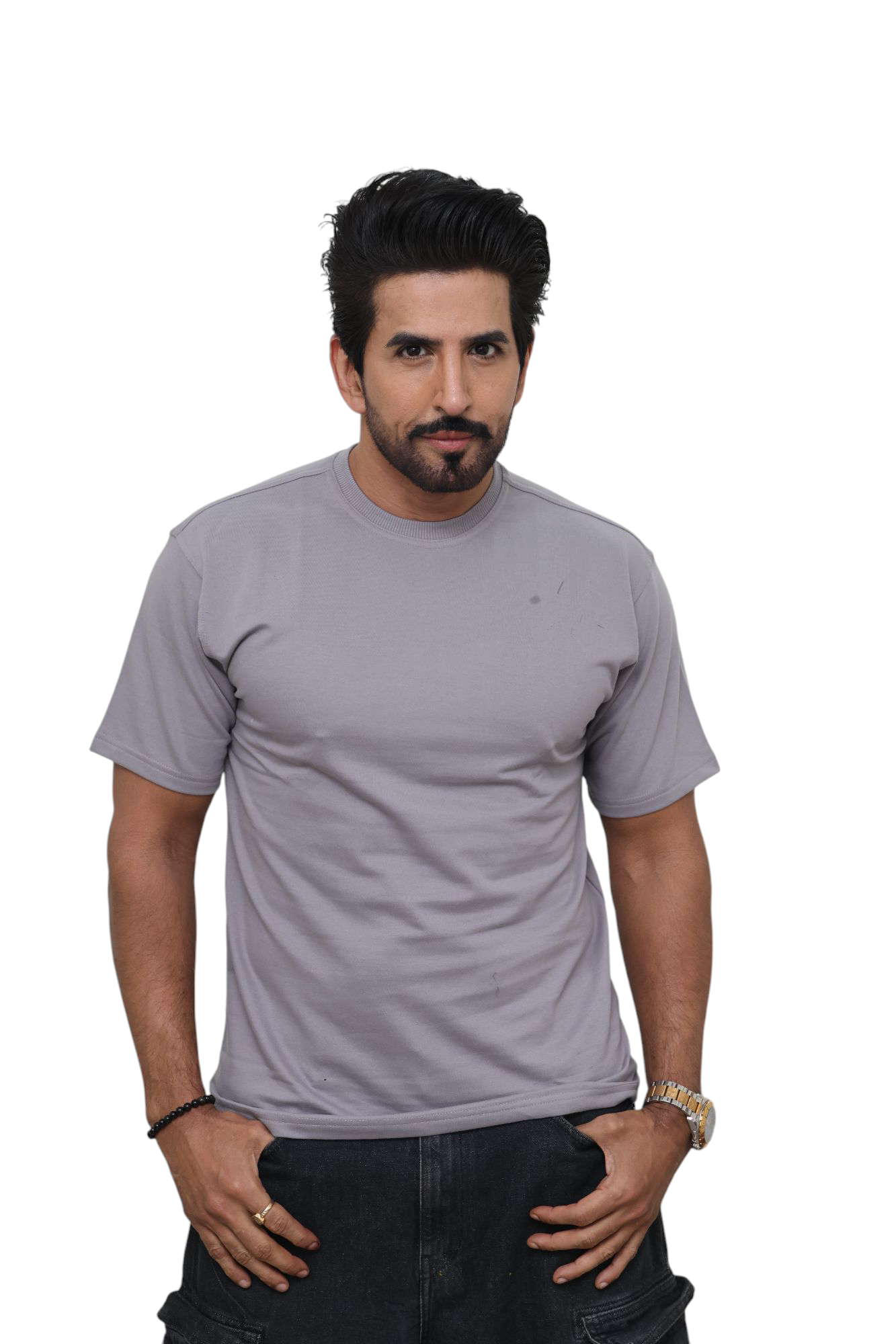CASUAL WEAR T-SHIRT : Solid Grey