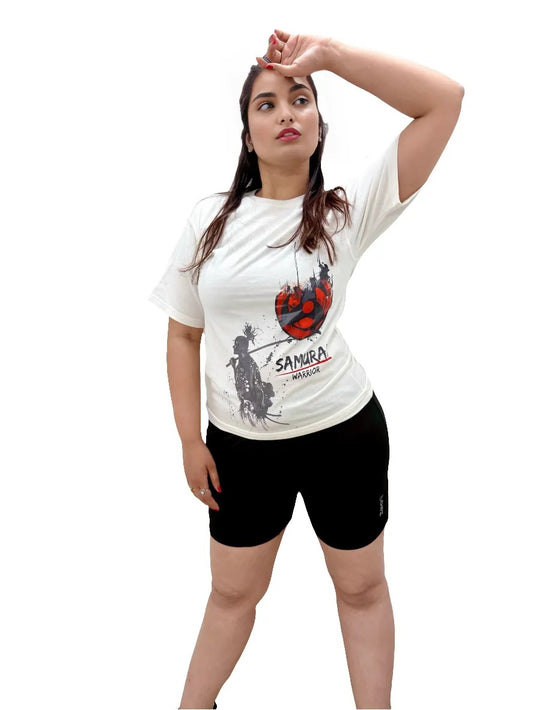 WOMEN CASUAL WEAR T-SHIRT : Samurai Print